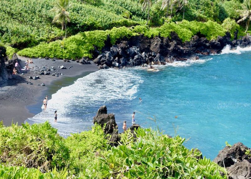 Waianapanapa Beach in Hana, Maui