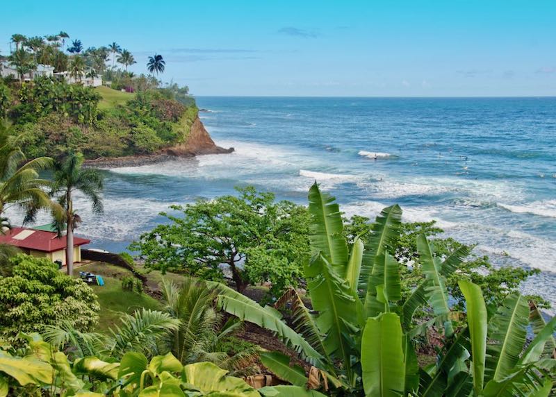 View from above Honoli'i State Park in Hilo on the Big Island, Hawaii