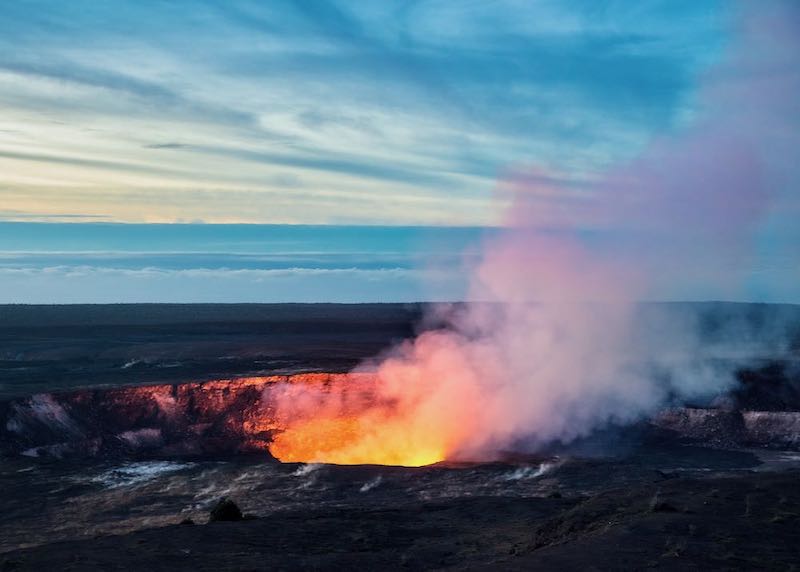 Kilauea volcano in Kau on the Big Island of Hawaii