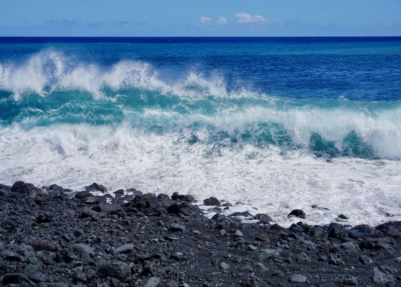 Pohoiki Beach in the Puna district on the Big Island of Hawaii