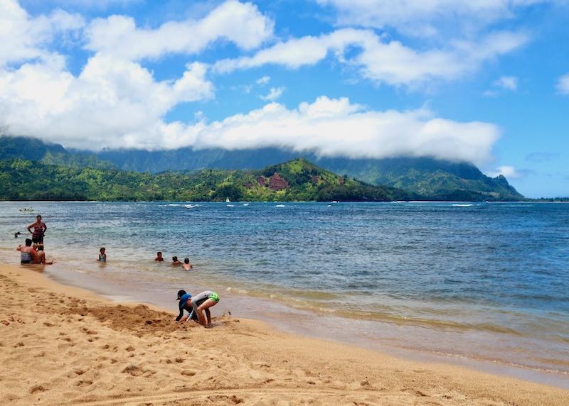 Hanalei Bay in Kauai, Hawaii.