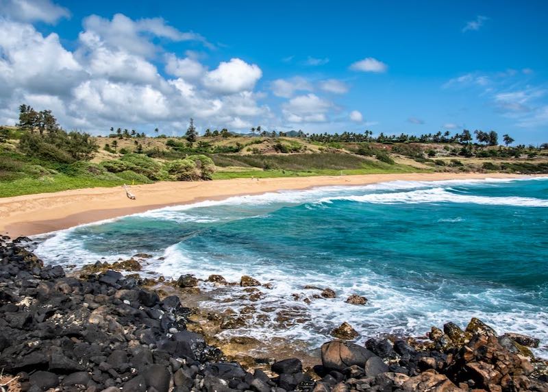 Paliku Beach AKA Donkey Beach in Kawaihau, Kauai, Hawaii