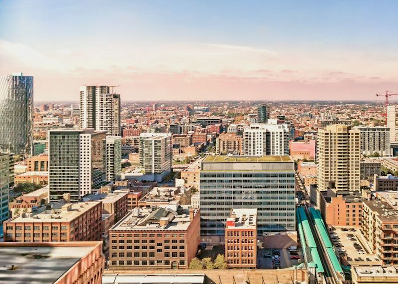 West Loop cityscape in Chicago