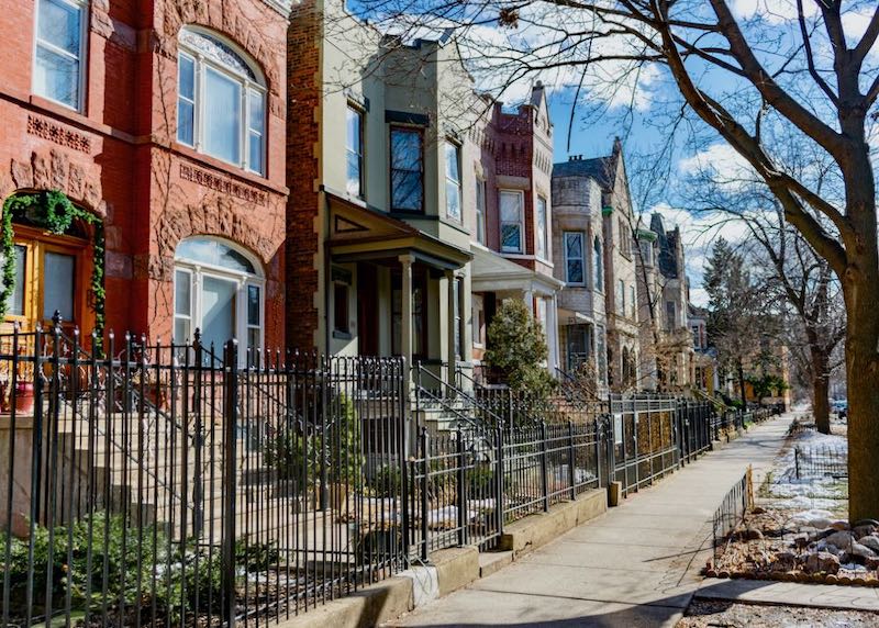 A row of homes in Wicker Park, Chicago