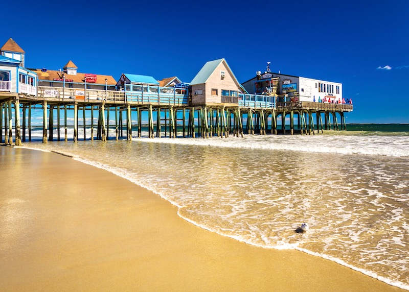 The charming pier on Old Orchard Beach, Maine.