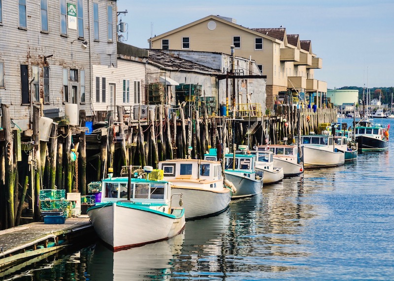 Lobster boats at the Old Port in Portland, Maine