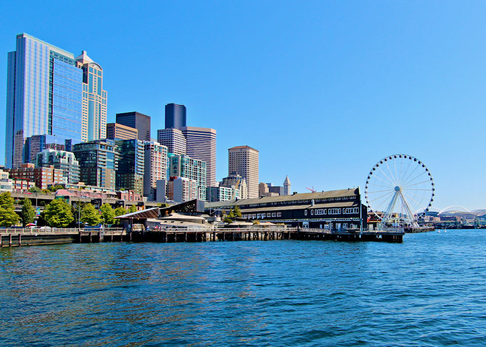 Seattle waterfront and downtown hotels.