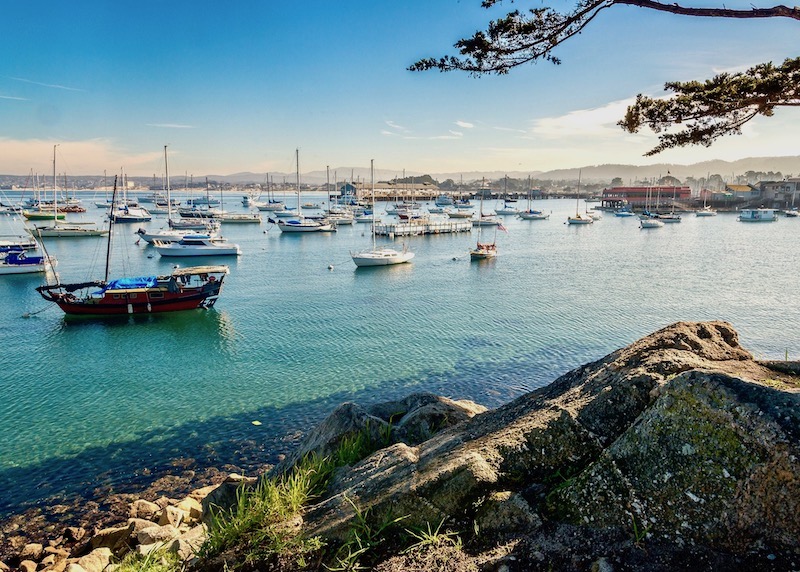 View of the Monterey Harbor from New Monterey toward Old Monterey