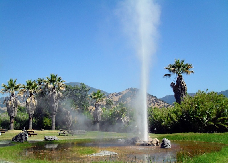 Old Faithfil Geyser erupting in Calistoga, California