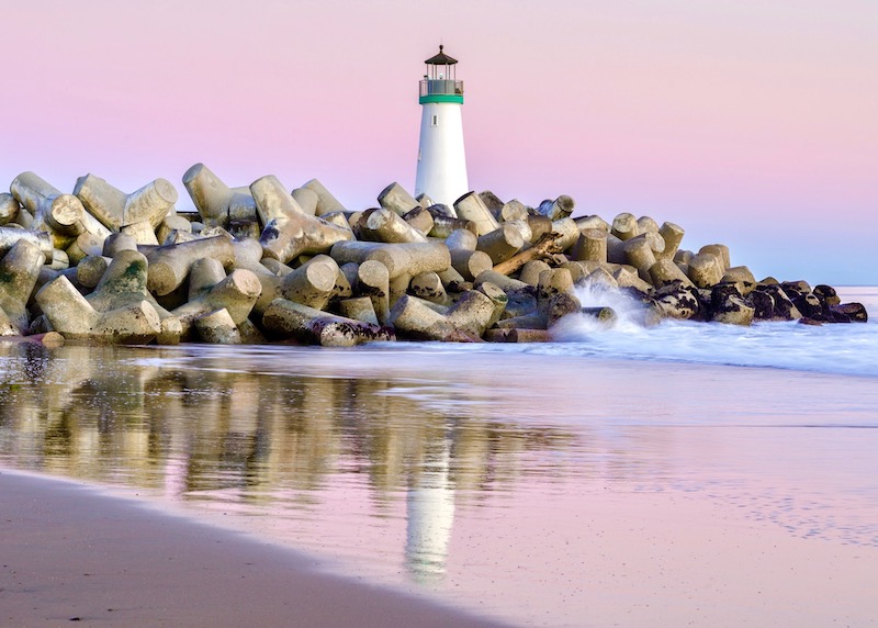 Walton Lighthouse on Seabright Beach in Santa Cruz