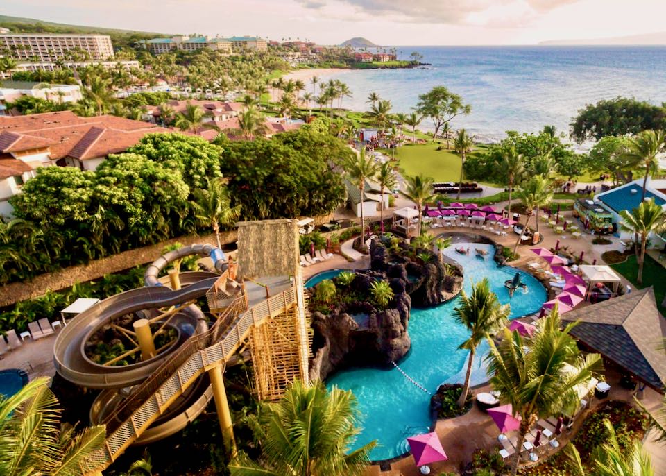 Wailea resort with water slide.