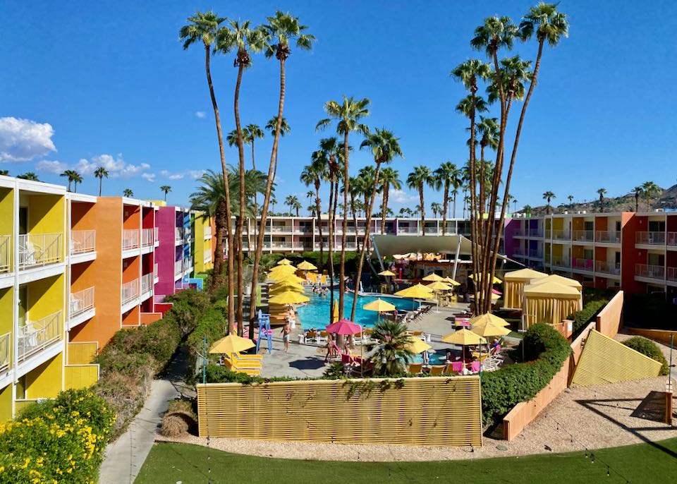 Hotel with pool in Palm Springs.