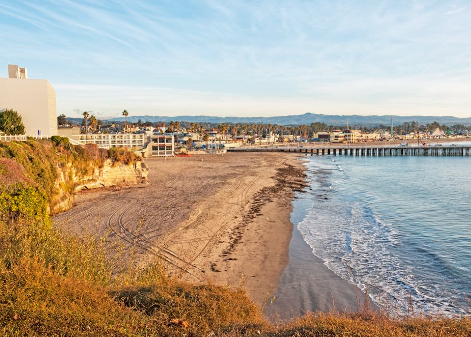 Wharf and beach in Santa Cruz.