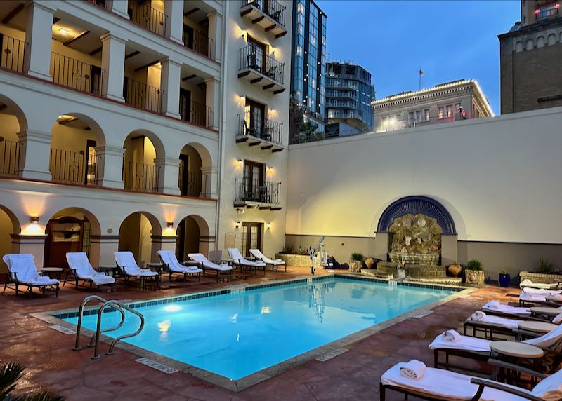 Pool at San Antonio hotel on the River Walk.