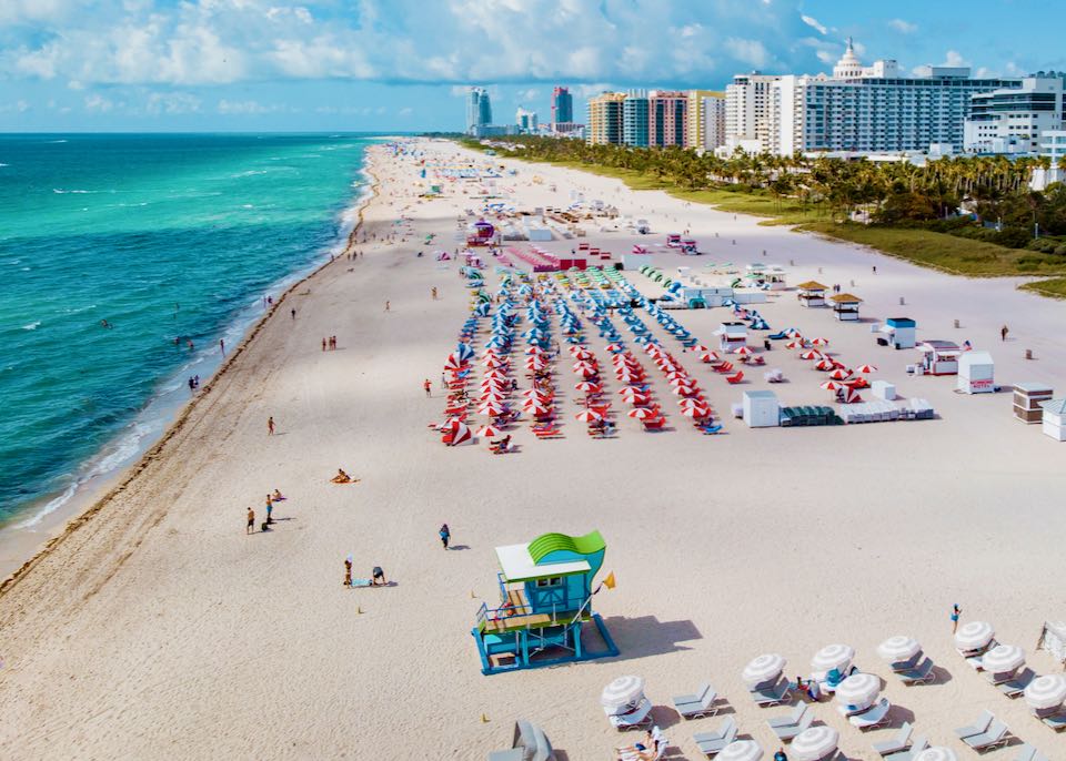 South Beach, Miami hotels and swimming.