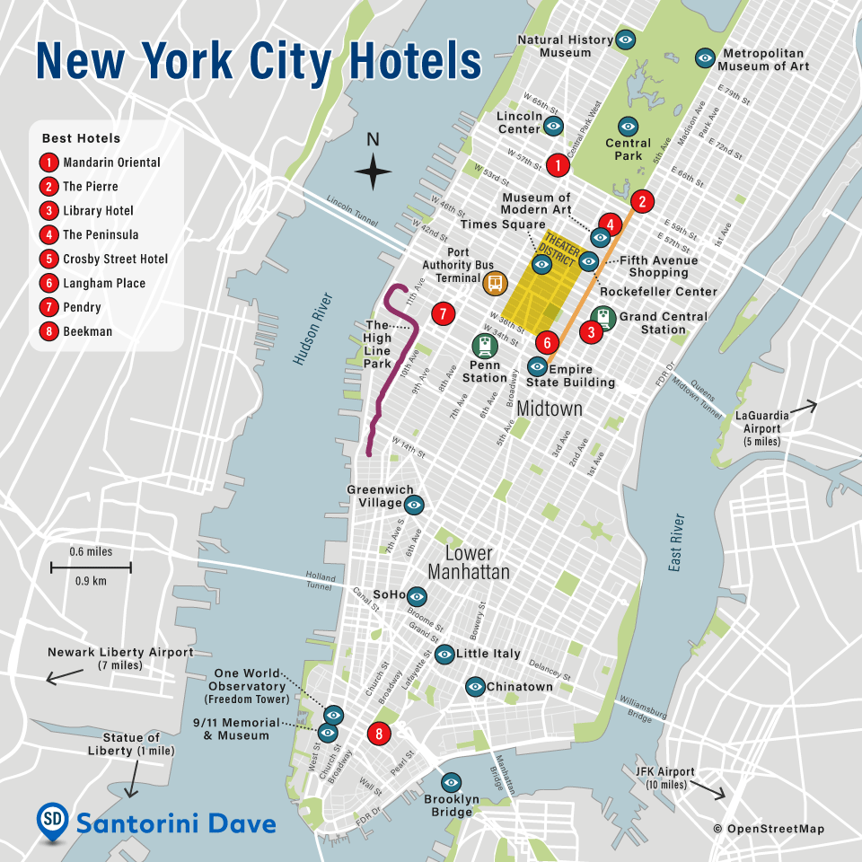 Best hotels in Manhattan, NYC.
