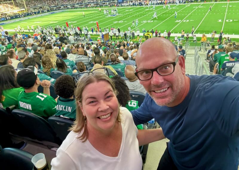 My wife and I at a Dallas Cowboy game.