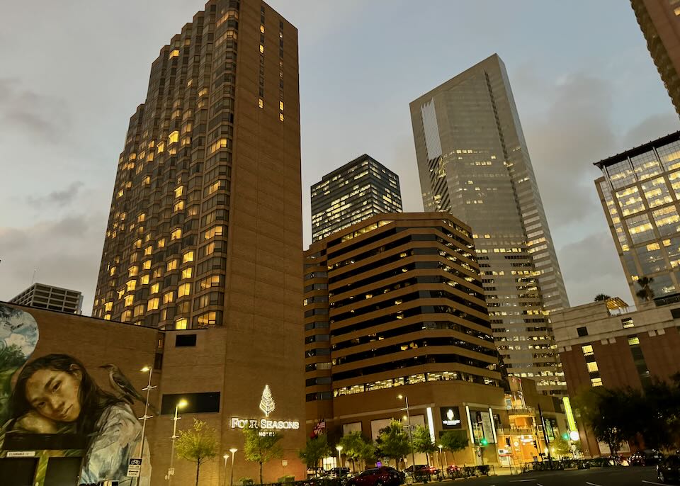 Luxury hotel in downtown Houston.