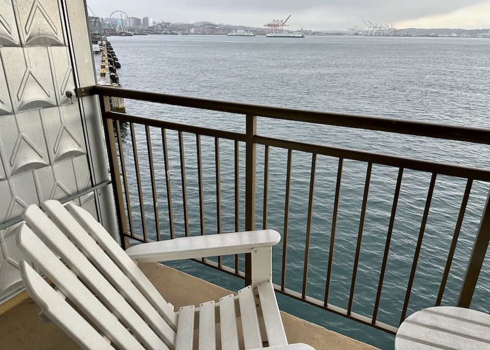Our room at the Edgewater hotel in Seattle.