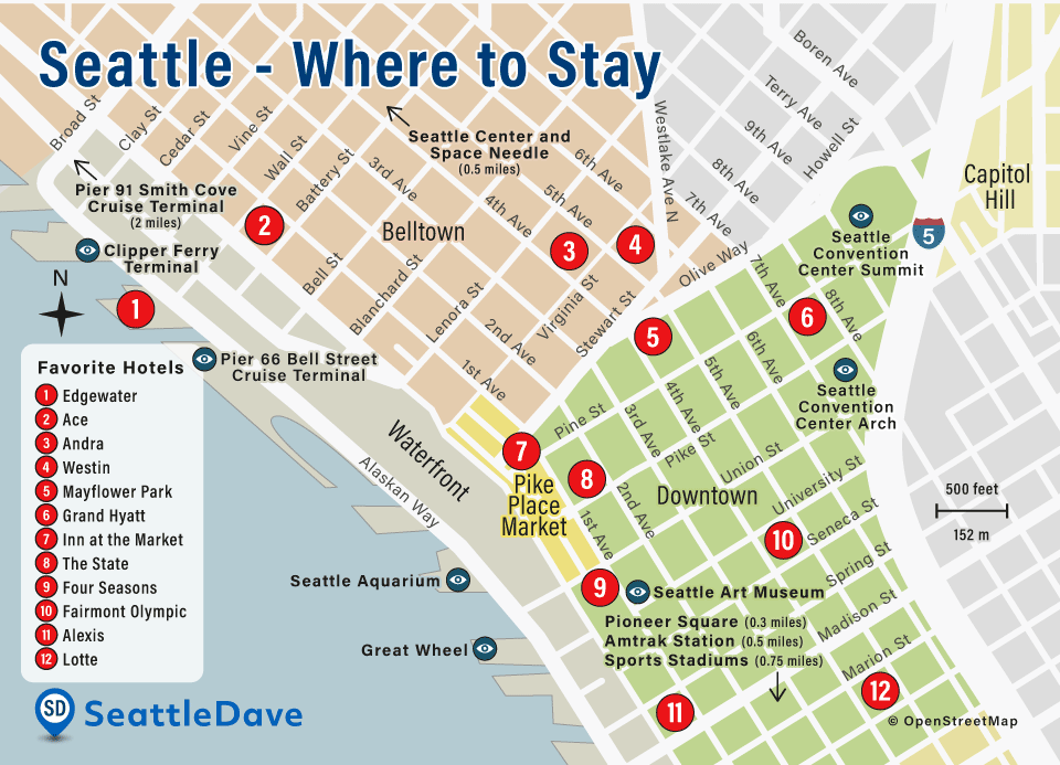 Best places to stay in Seattle.