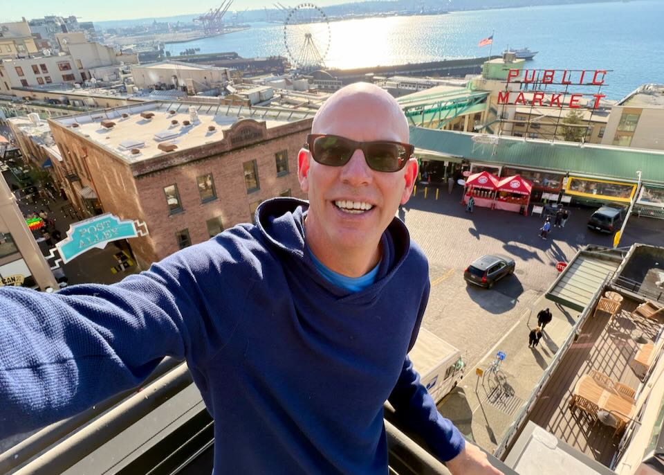 Seattle Dave (me) at Pike Place Market in Seattle.