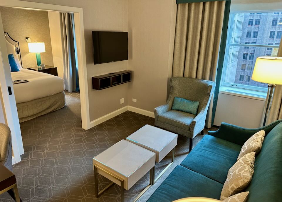 My room during our stay at the Fairmont Olympic hotel in downtown Seattle.