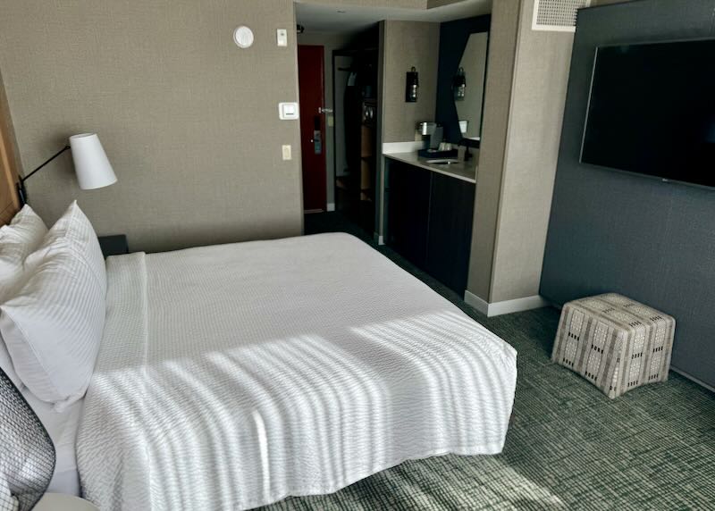 My room at hotel near Lumen Field and T-Mobile Park.