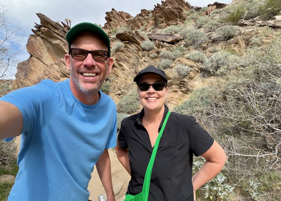 My wife and I hiking in Palm Springs.