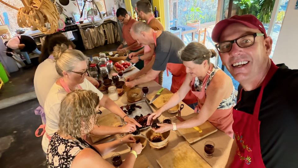 Our cooking class in Huatulco, Mexico.