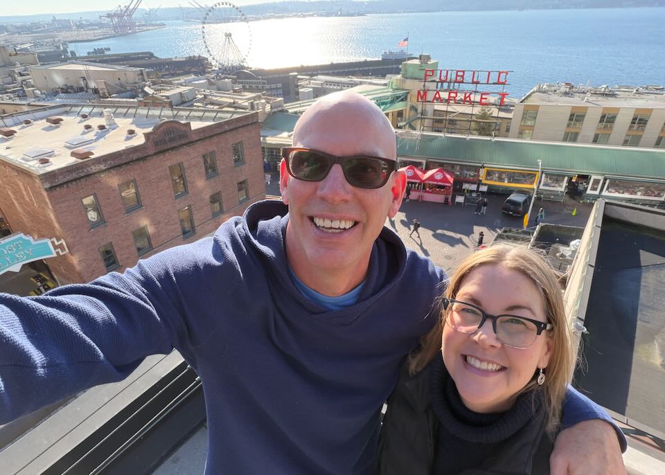 Seattle Dave and his wife in Seattle in January.