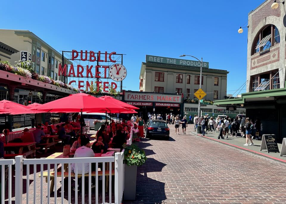 Pike Place Market neighborhood in Seattle.