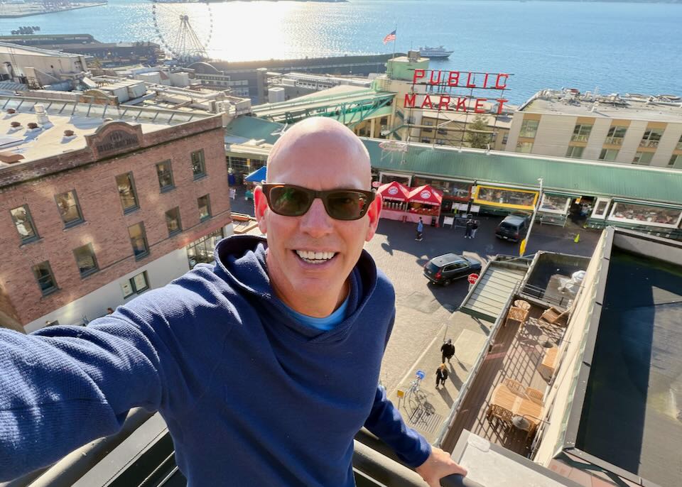 Seattle Dave (me) at Pike Place Market in Seattle.